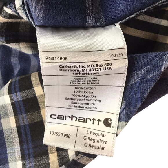 Carhartt Relaxed Fit Lot of 2 Plaid Short Sleeve Shirt Sz L Button Front Pocket - Picture 14 of 15
